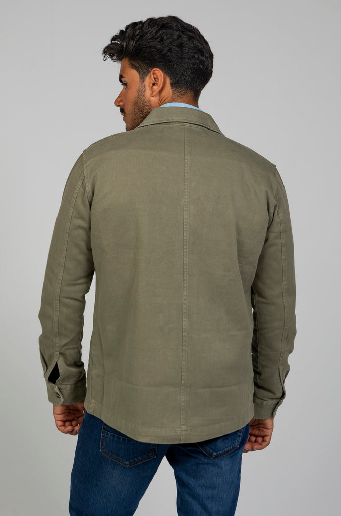 Sahariana Duster Tintada Verde