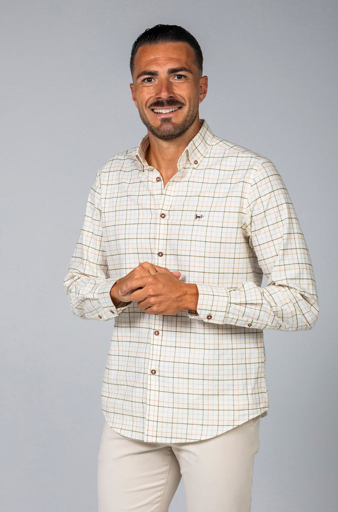Camisa Viella Perchada Fondo Crema