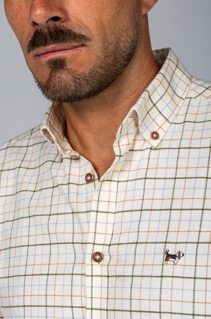 Camisa Viella Perchada Fondo Crema