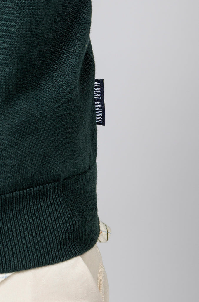 Jersey Básico Cuello Polo Verde Botella