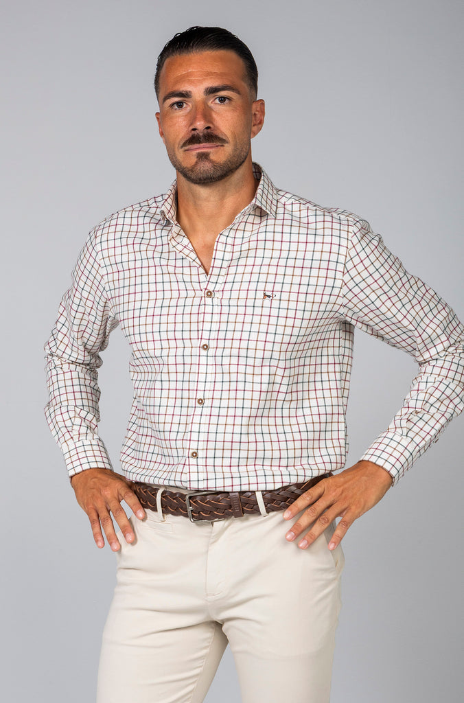 Camisa Franela Sport Cuadros Granate