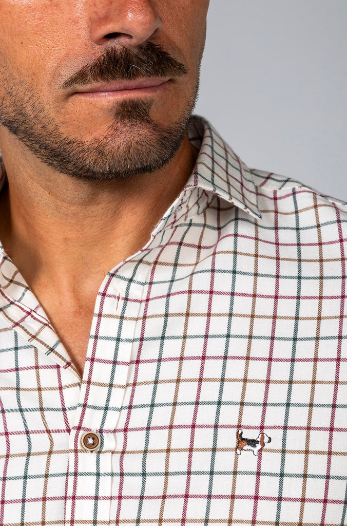 Camisa Franela Sport Cuadros Granate