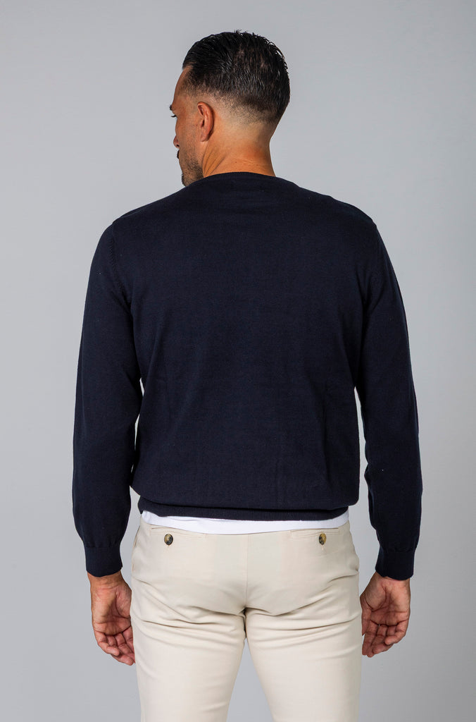 Jersey Básico Cuello Caja Marino