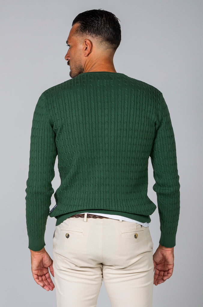 Jersey Ochos Cuello Caja Verde Medio