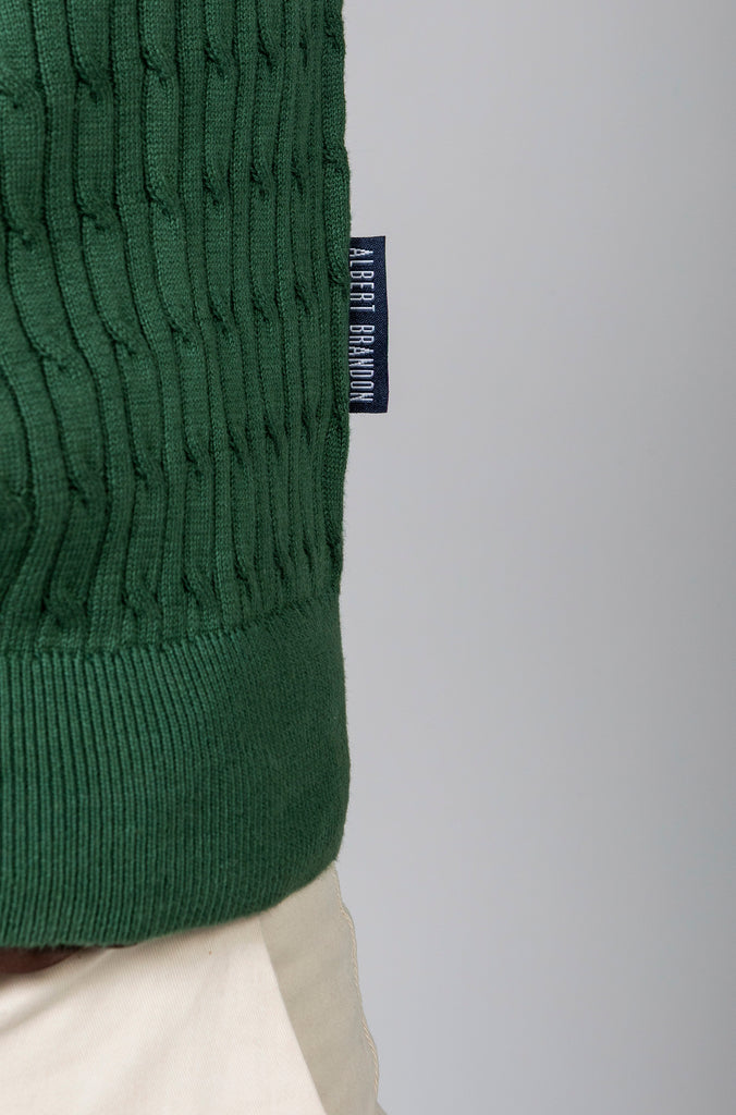 Jersey Ochos Cuello Caja Verde Medio