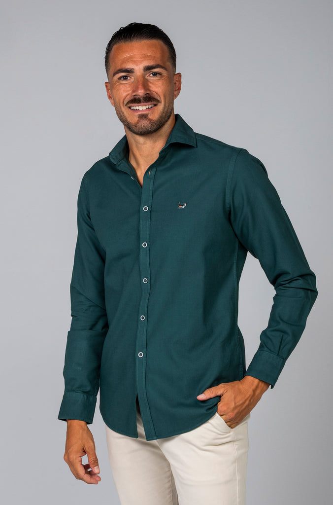 Camisa Nido de Abeja Verde Botella