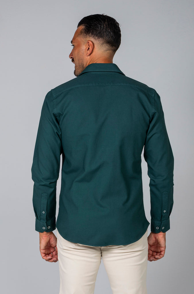 Camisa Nido de Abeja Verde Botella