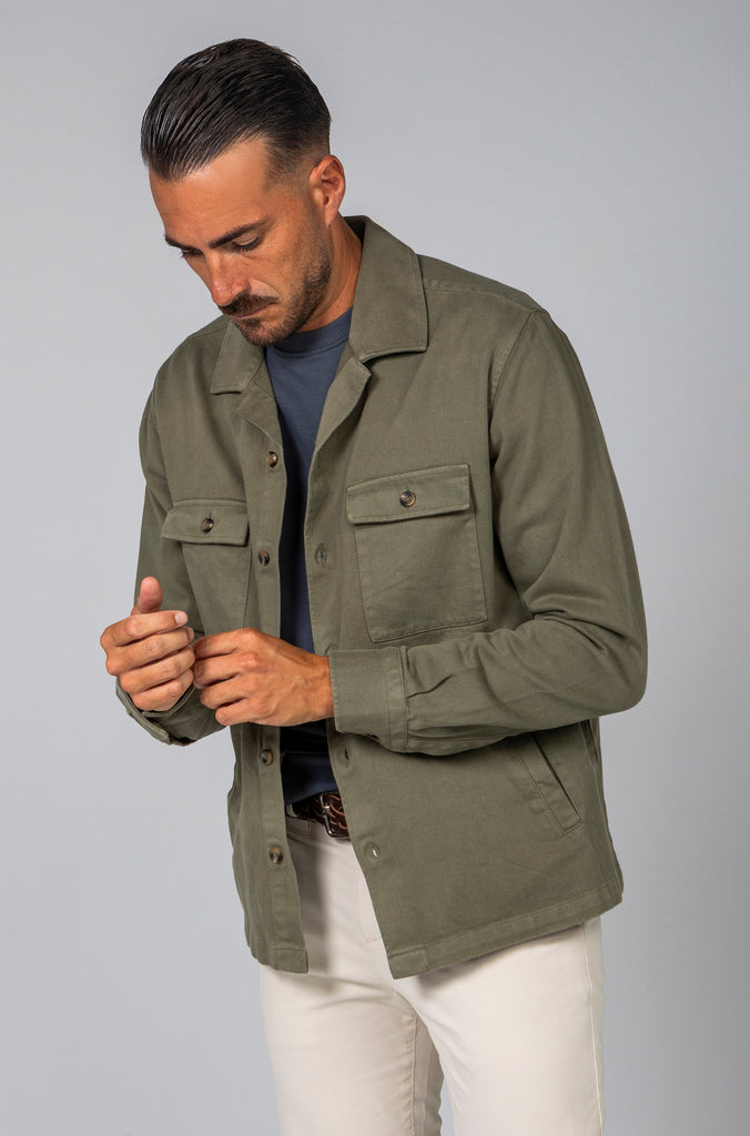Sobrecamisa Sarga Tintada Verde
