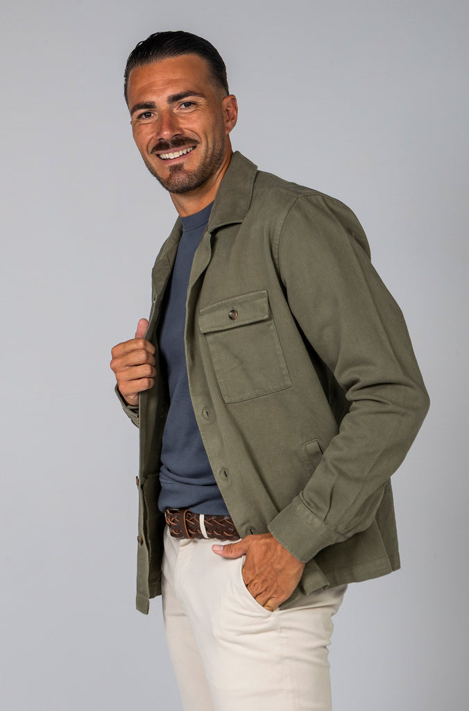 Sobrecamisa Sarga Tintada Verde