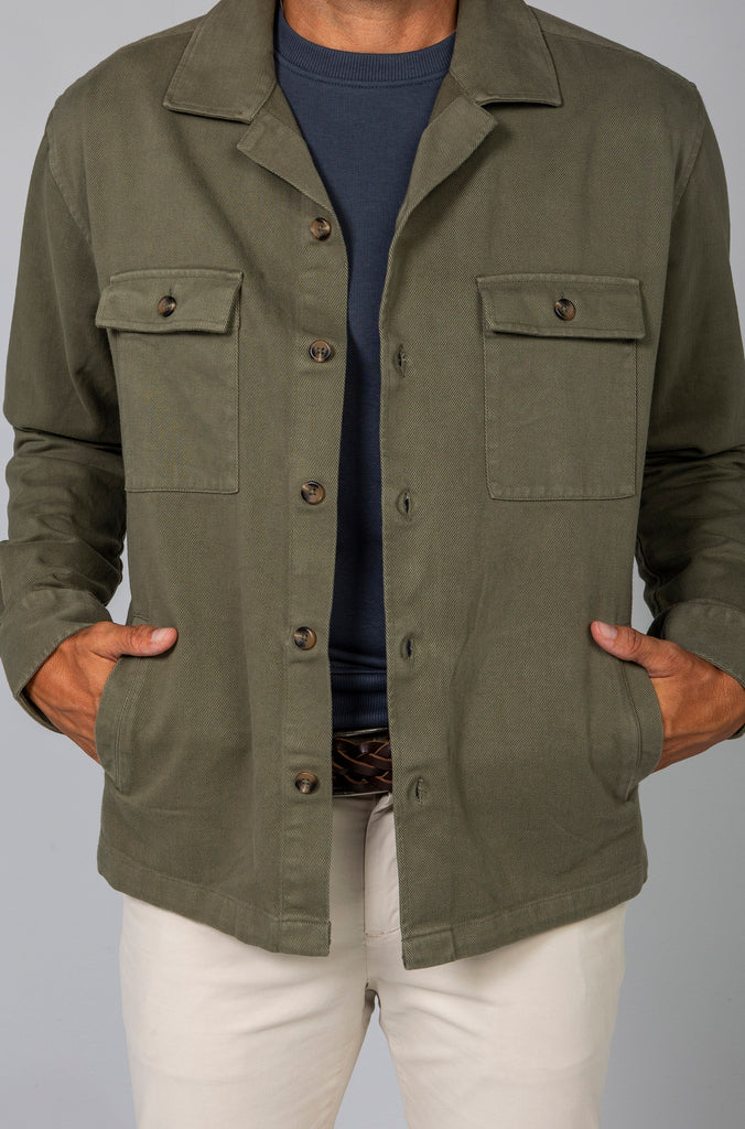 Sobrecamisa Sarga Tintada Verde