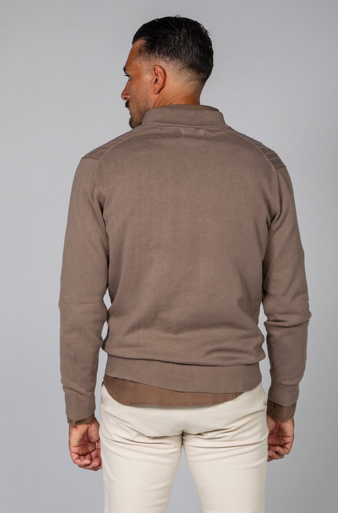Jersey Ochos Cuello Zipper Beige