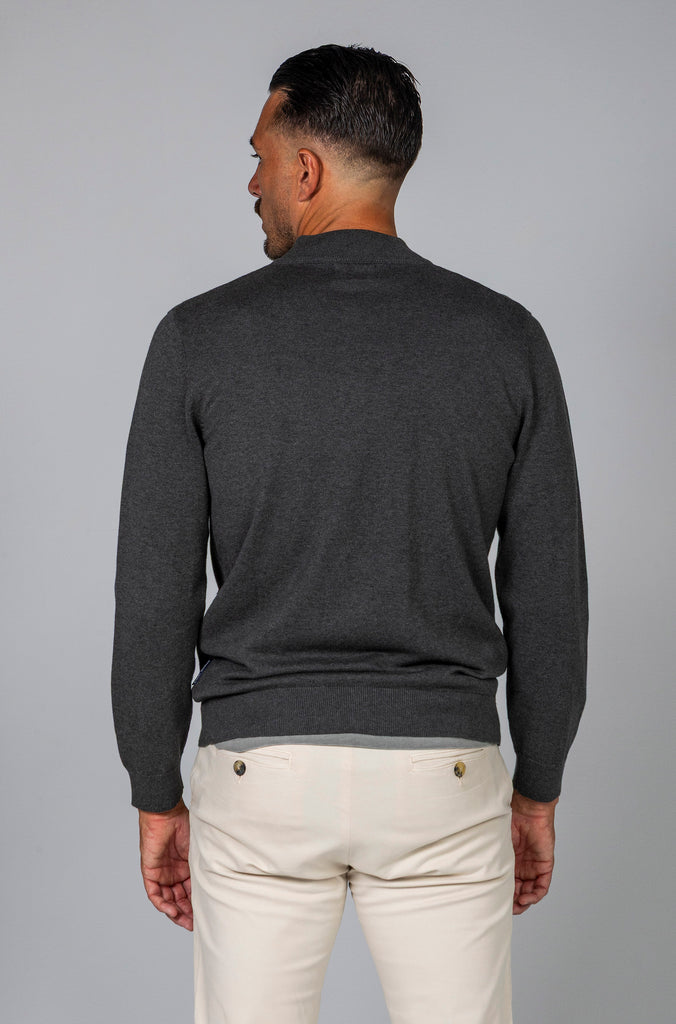 Jersey-Cárdigan Cremallera Gris Marengo