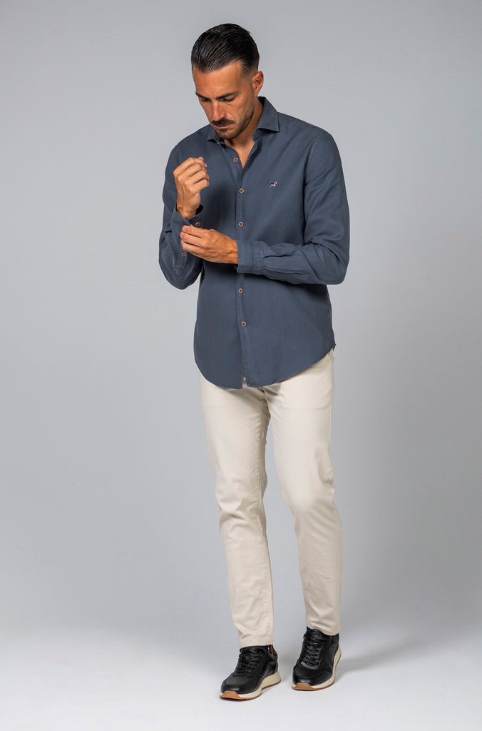 Camisa Veneto Tintada Gris Plomo