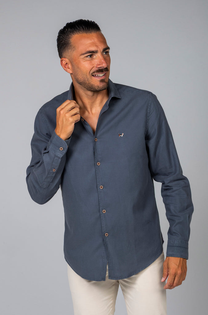 Camisa Veneto Tintada Gris Plomo
