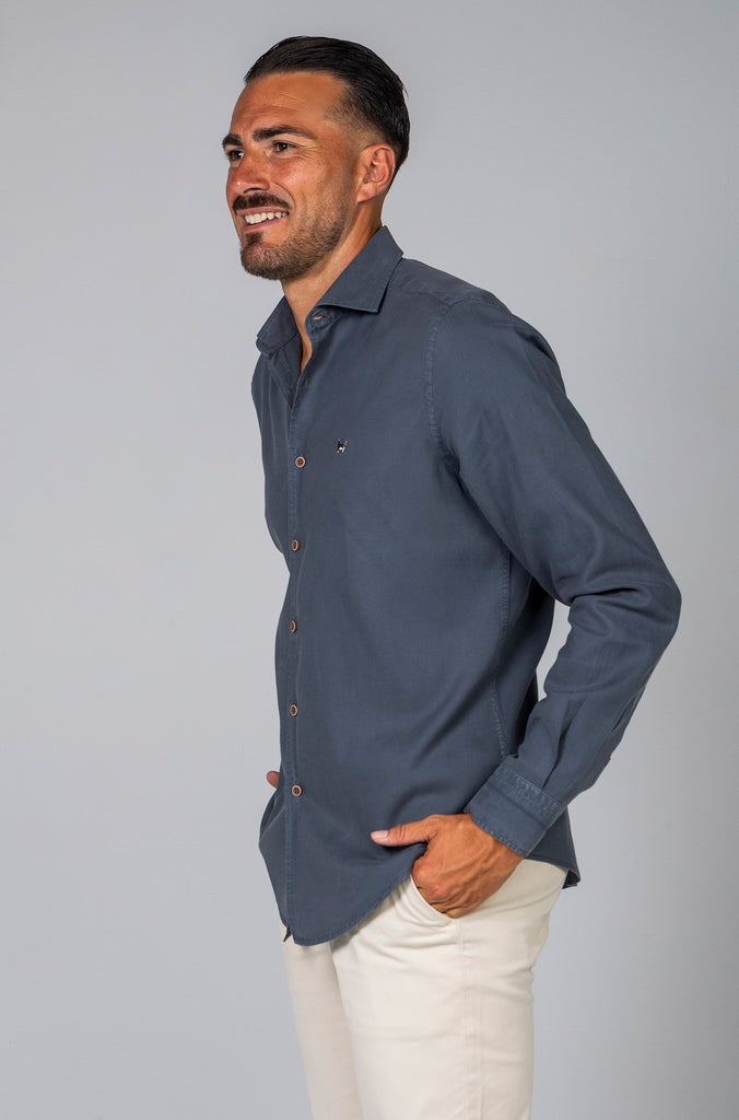 Camisa Veneto Tintada Gris Plomo