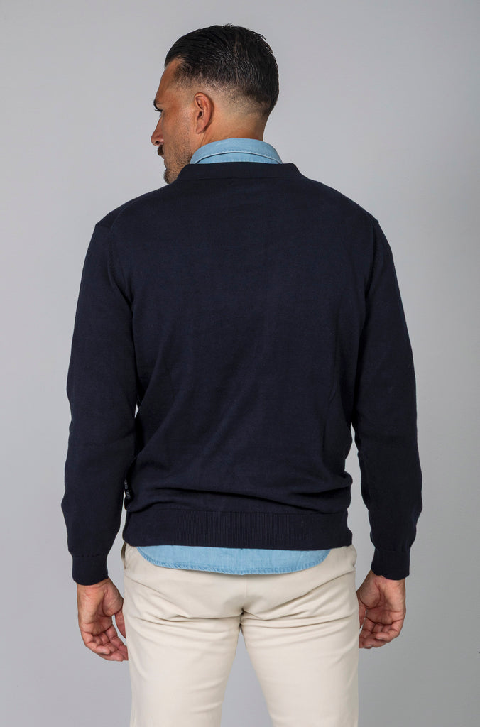 Jersey Básico Cuello Polo Marino