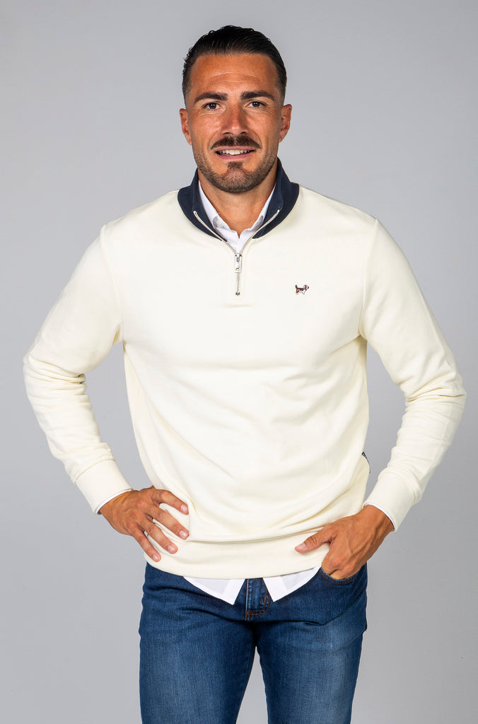 Sudadera BUDAPEST Cuello Zipper Crema
