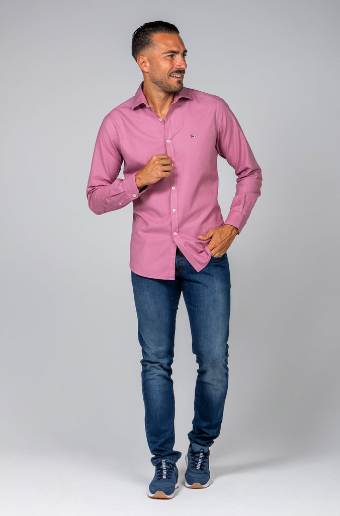 Camisa Piqué Tintada Rosa Cosmos
