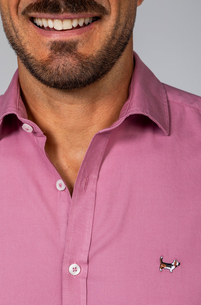 Camisa Piqué Tintada Rosa Cosmos