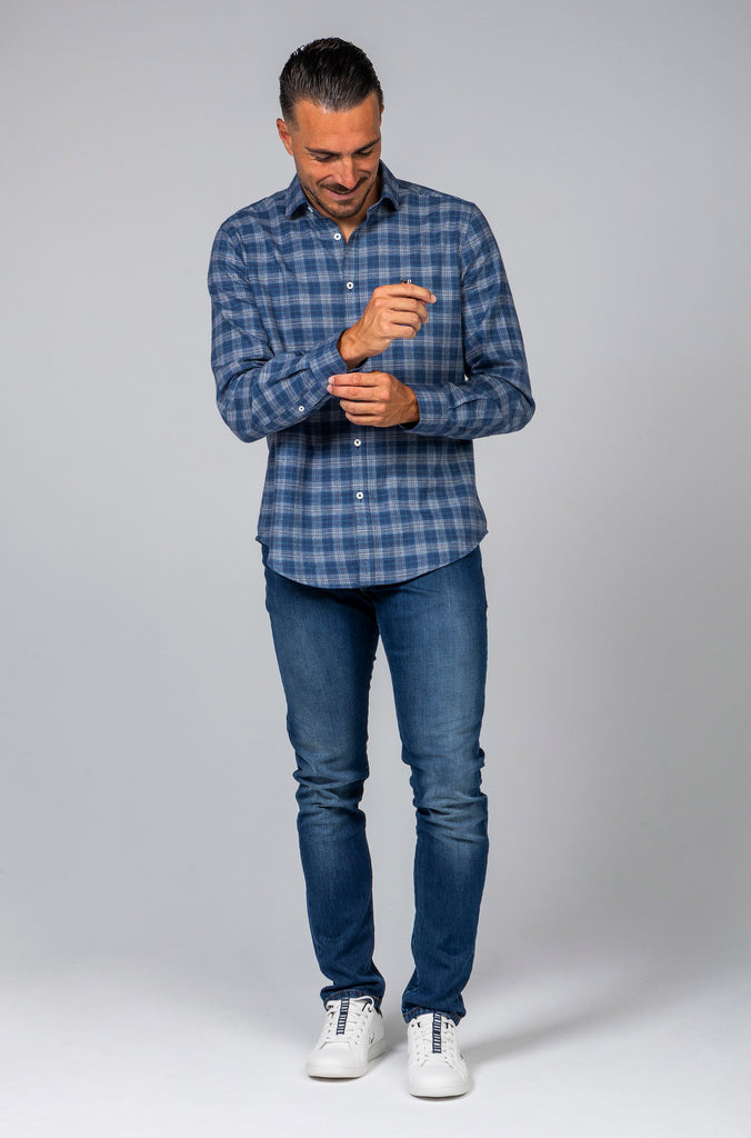 Camisa Franela Cuadro Índigo Soft