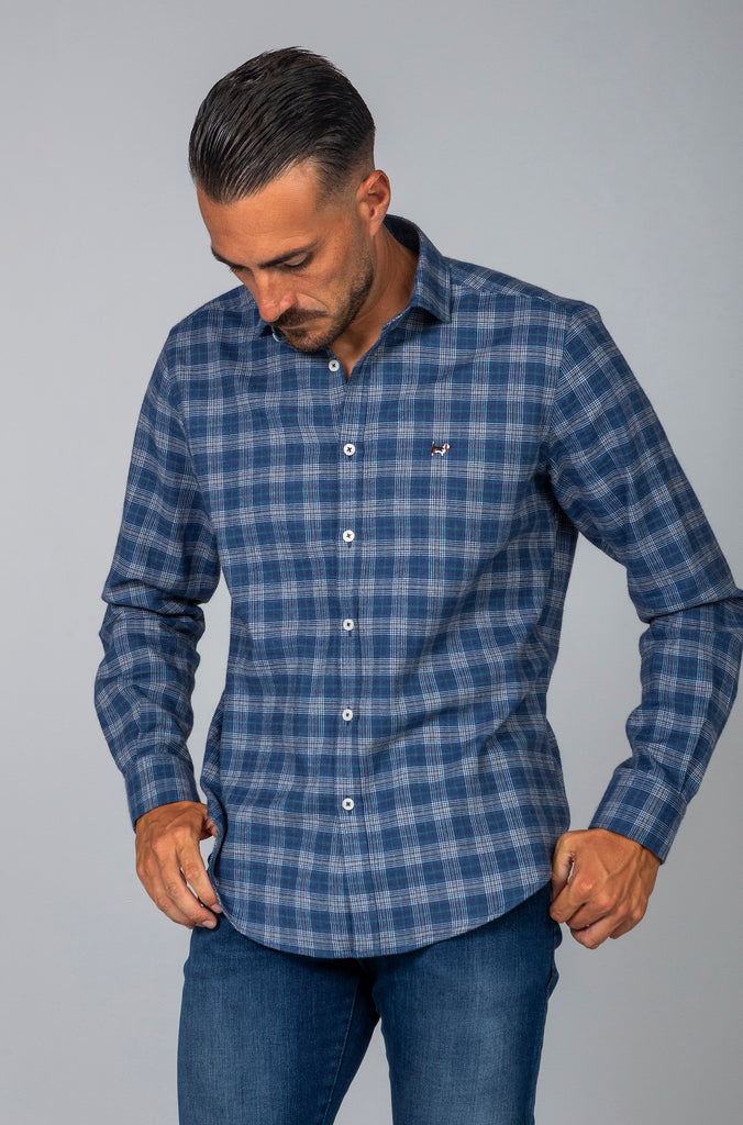 Camisa Franela Cuadro Índigo Soft