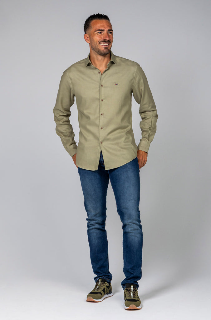 Camisa Veneto Tintada Verde Jade