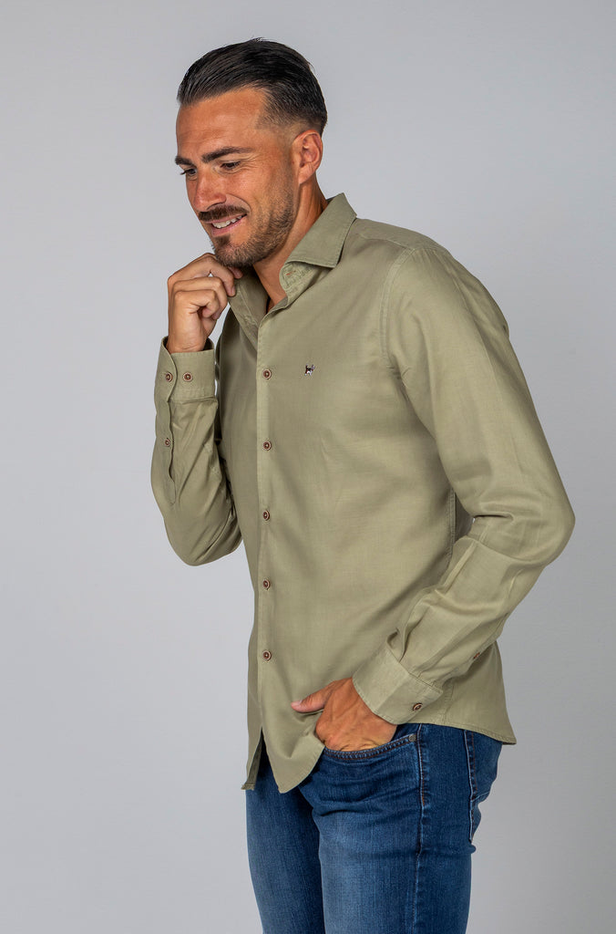 Camisa Veneto Tintada Verde Jade