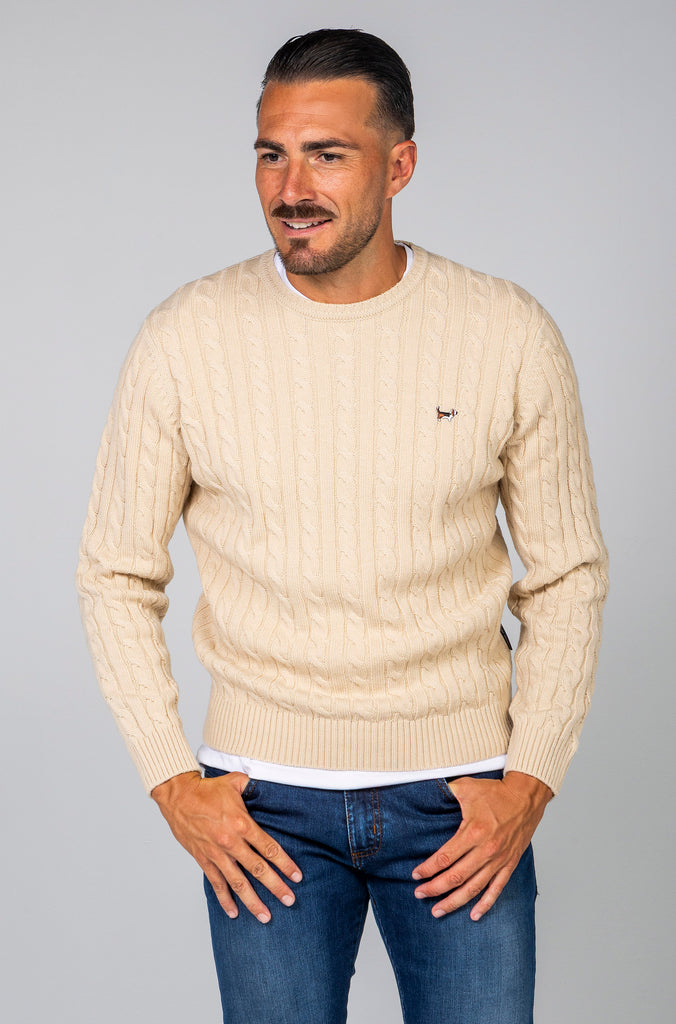 Jersey Cadenas Cuello Caja Crema