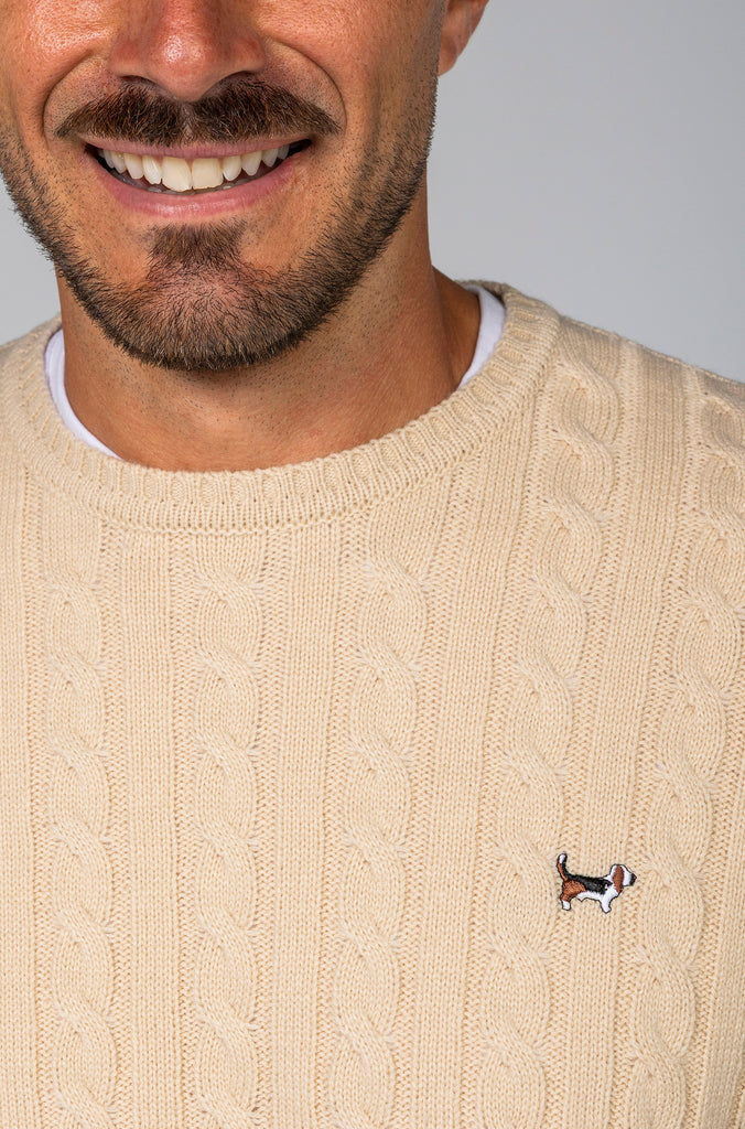 Jersey Cadenas Cuello Caja Crema