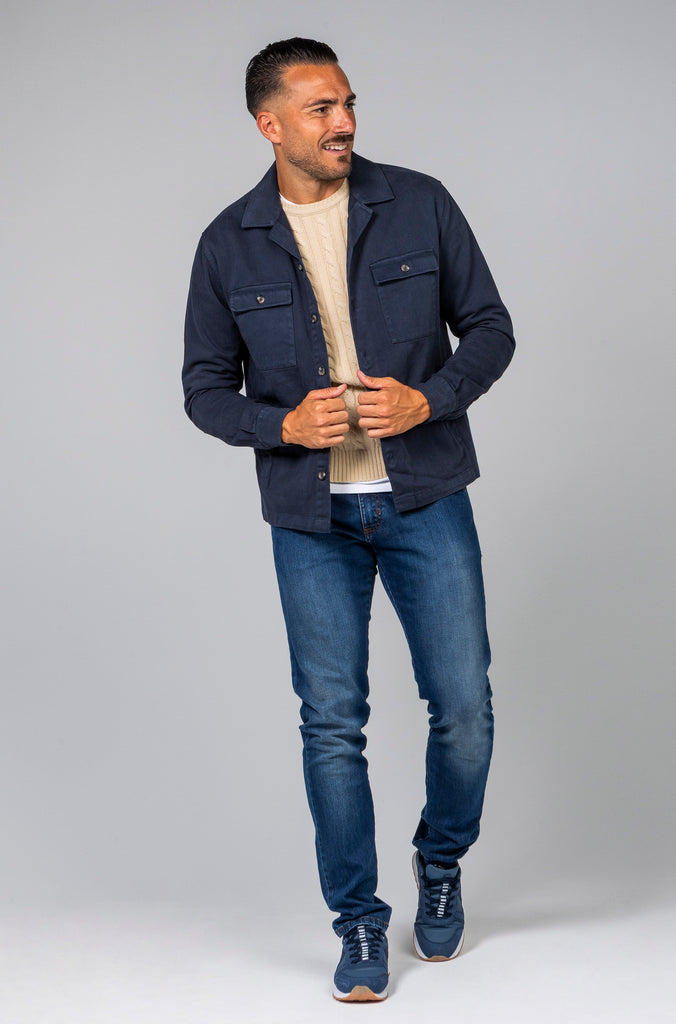 Sobrecamisa Sarga Tintada Marino