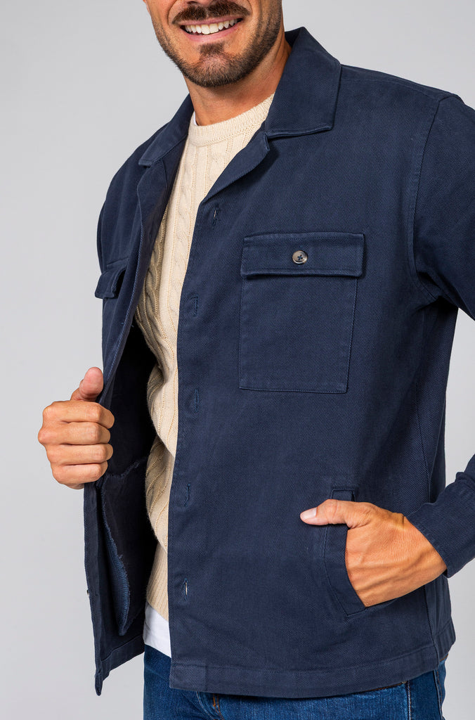 Sobrecamisa Sarga Tintada Marino