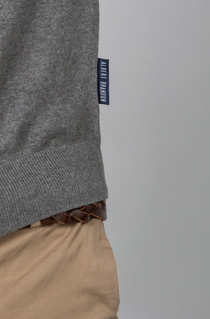 Jersey Básico Cuello Caja Gris Medio