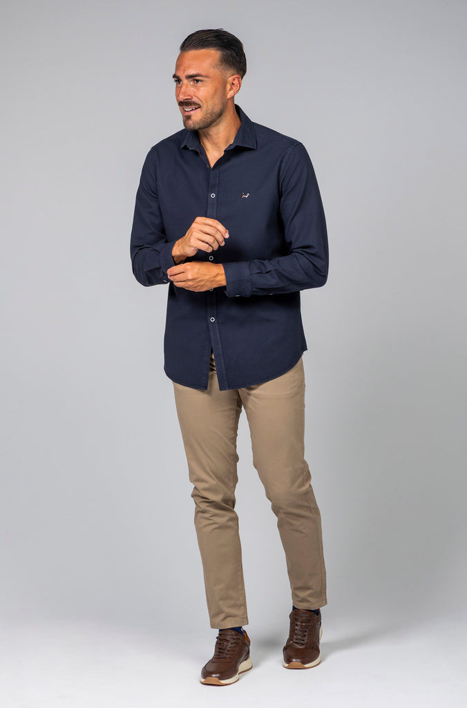 Camisa Nido de Abeja Marino