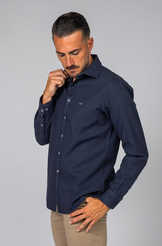 Camisa Nido de Abeja Marino