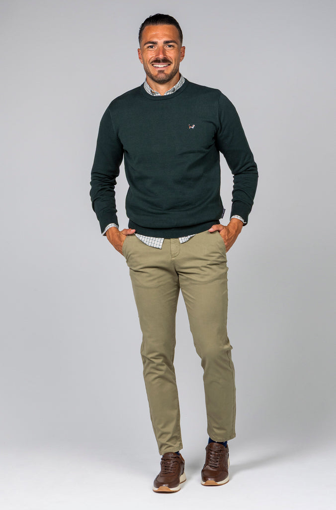 Pantalón Chino Regular Verde Medio