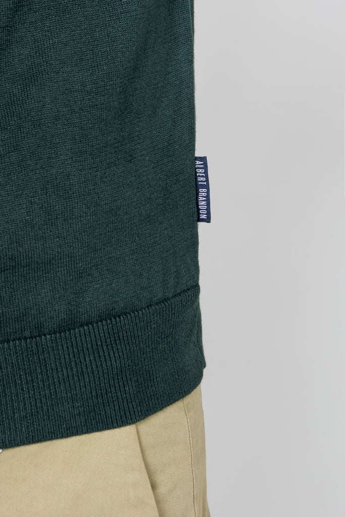 Jersey Básico Cuello Caja Verde Botella