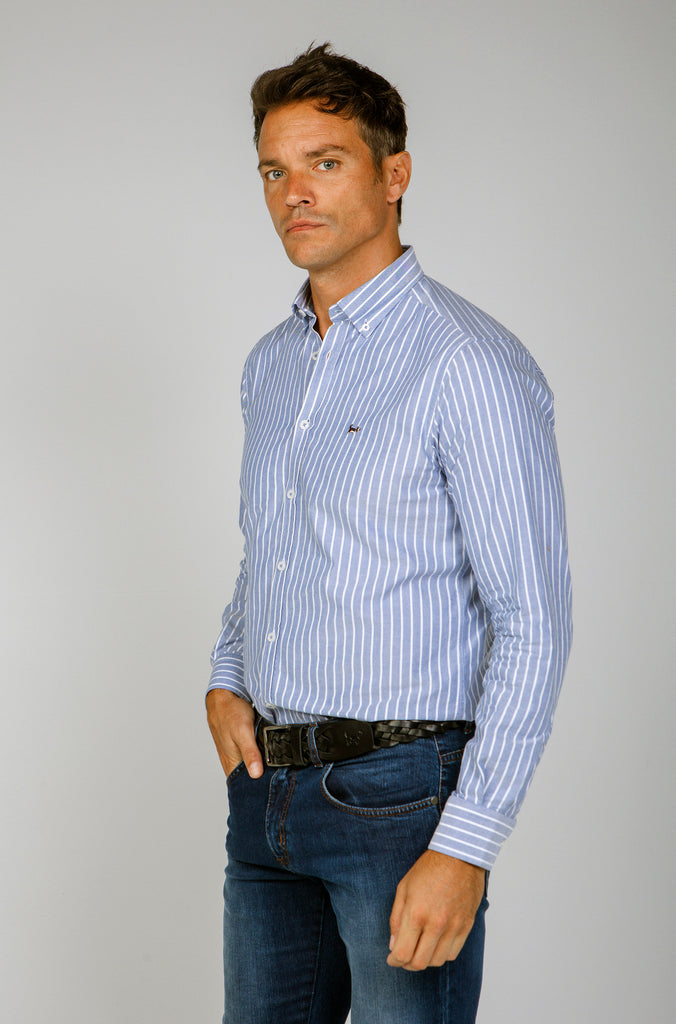 Camisa Oxford Raya Media Marino