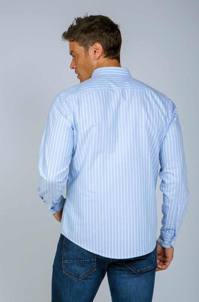 Camisa Oxford Raya Media Celeste