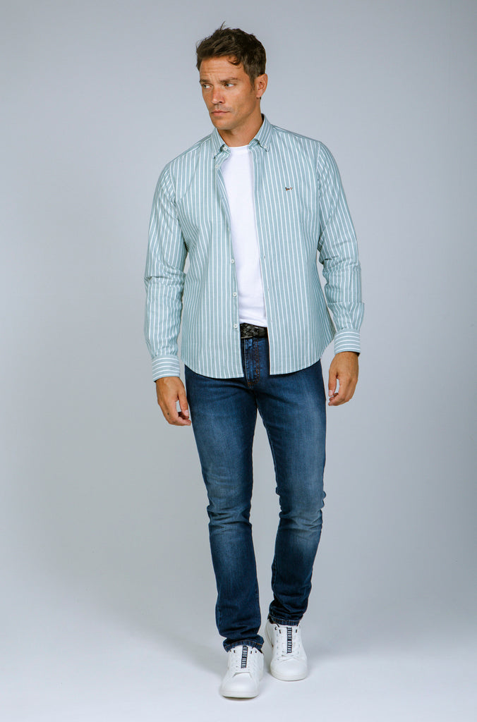 Camisa Oxford Raya Media Verde
