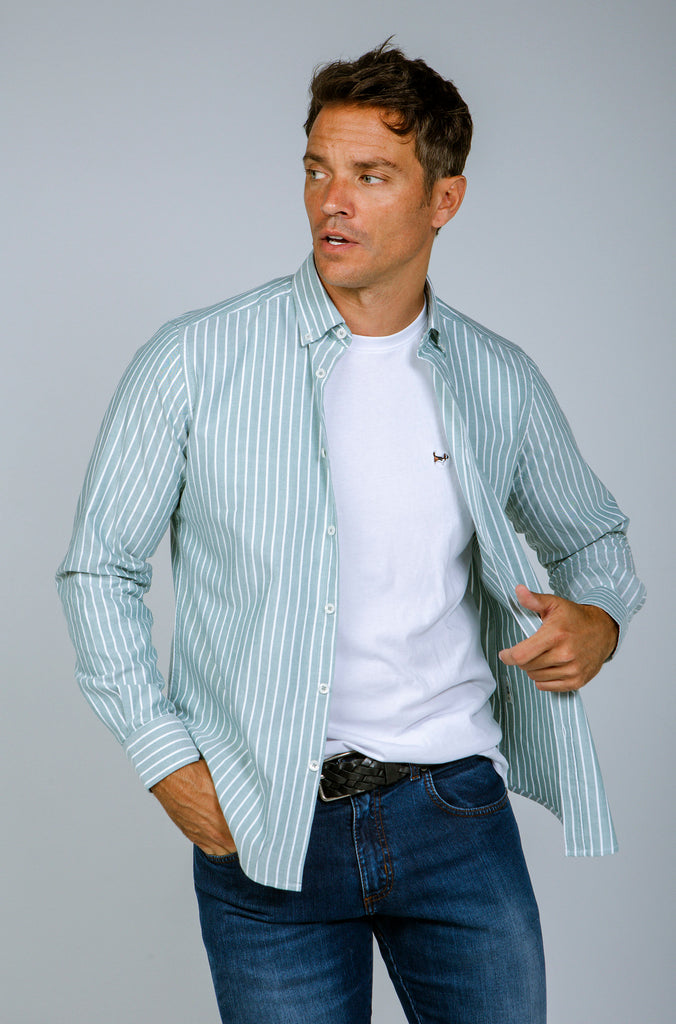 Camisa Oxford Raya Media Verde