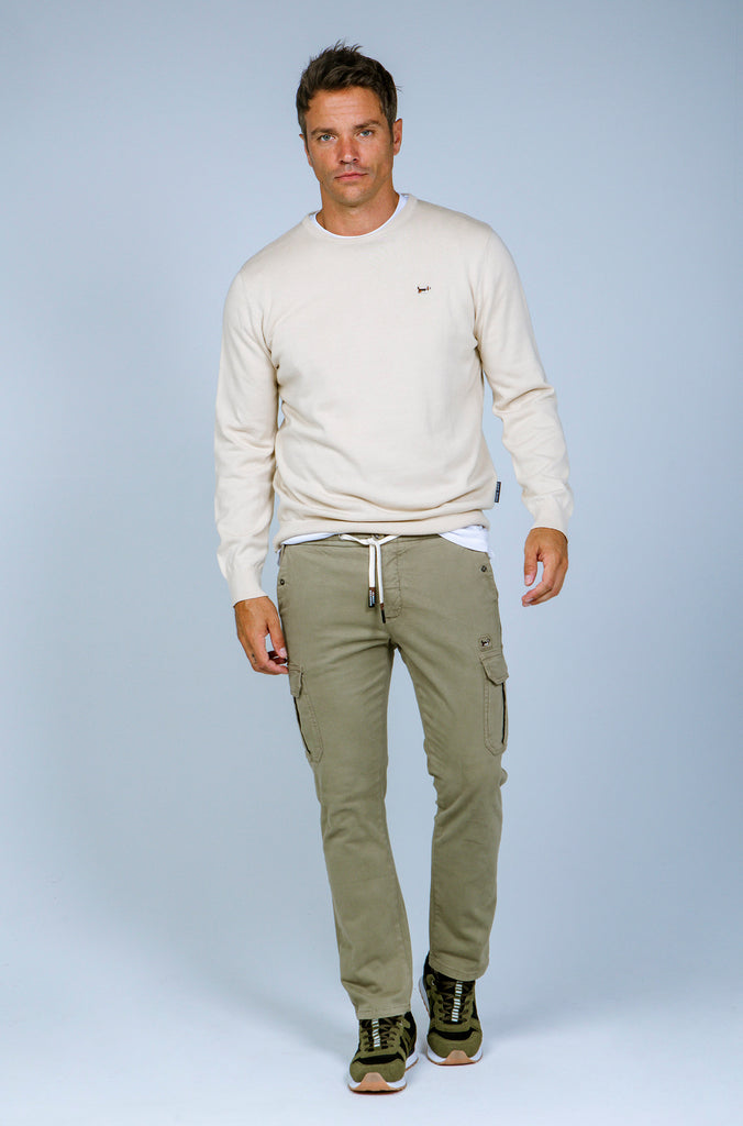 Jersey Básico Cuello Caja Crema