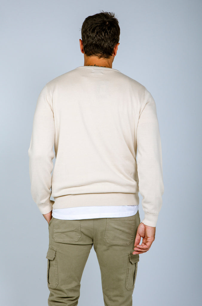 Jersey Básico Cuello Caja Crema