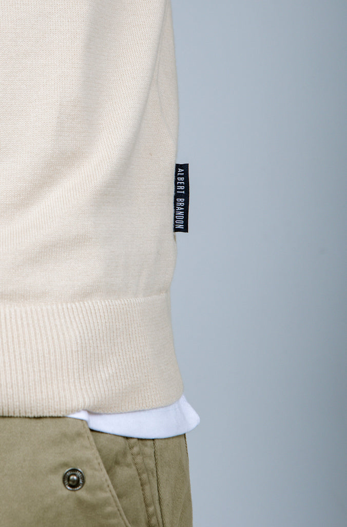 Jersey Básico Cuello Caja Crema
