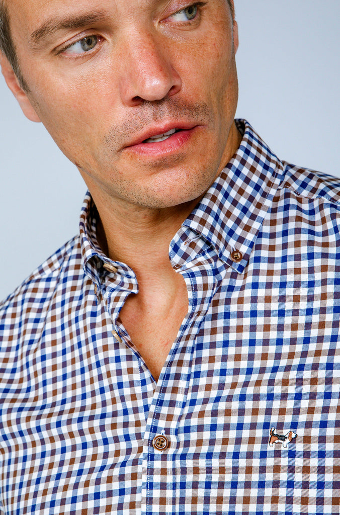 Camisa Viella semientallada Cuadros Verde