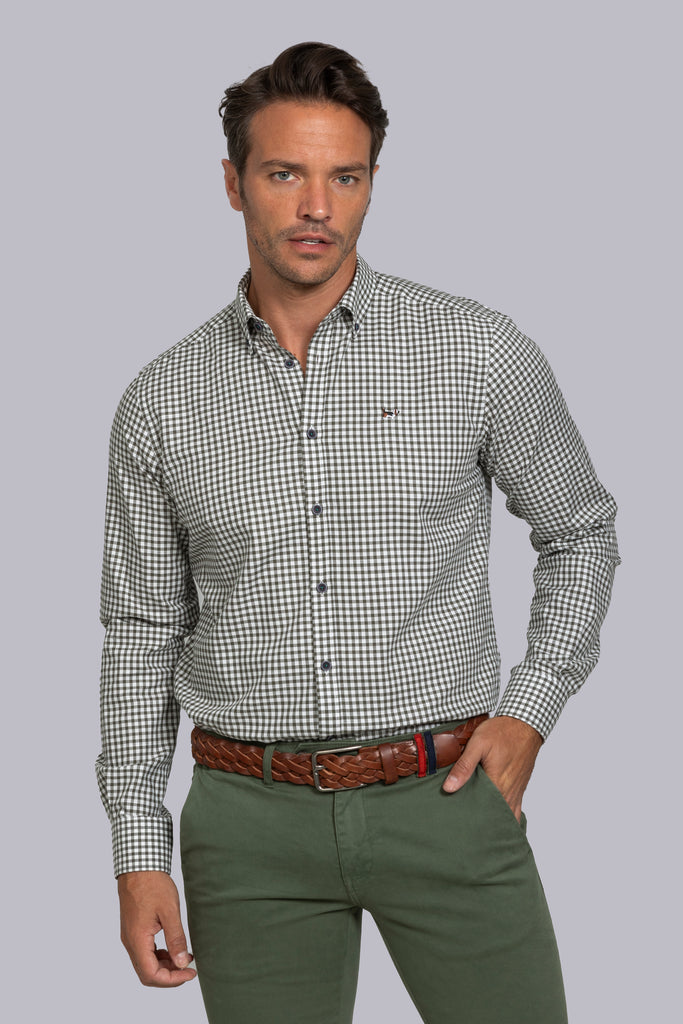 Pantalón Chino Elástico Garment Dyed Kaki
