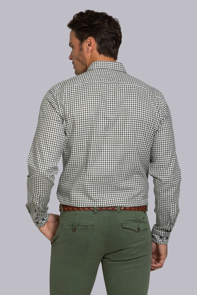 Pantalón Chino Elástico Garment Dyed Kaki