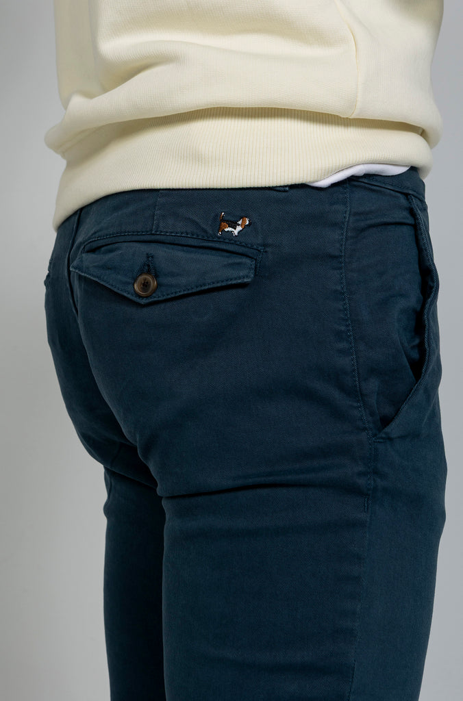 Pantalón Chino Elástico Garment Dyed Índigo