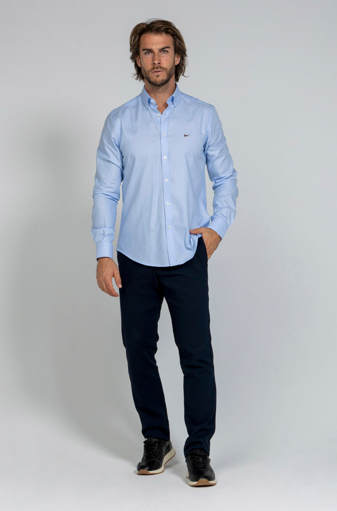 Camisa Pinpoint Celeste