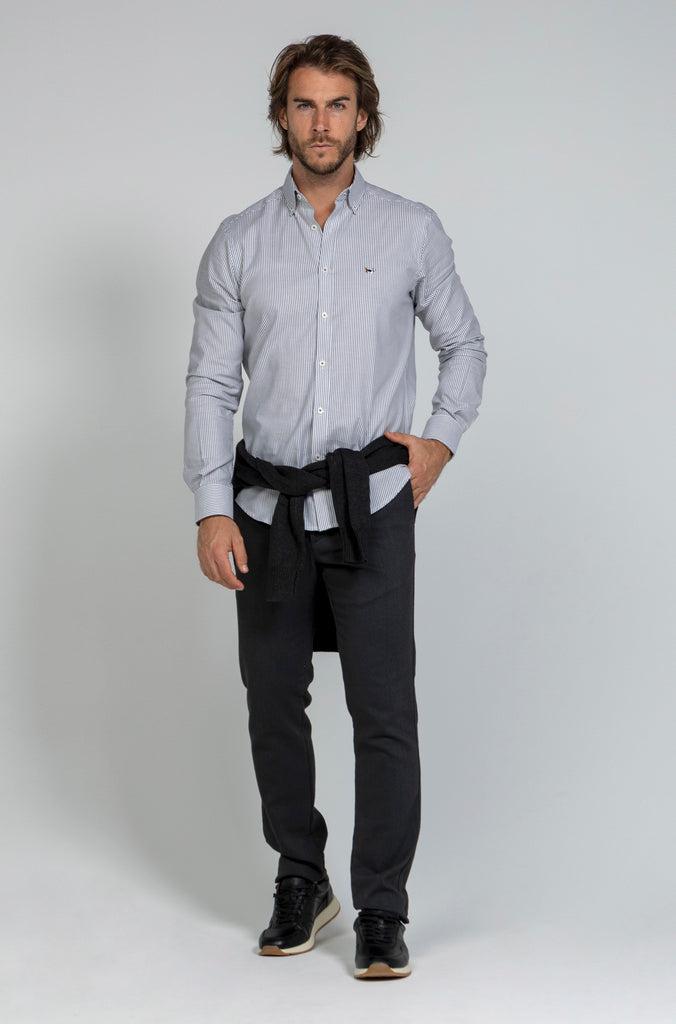 Pantalón Jogger Elástico Espiga Gris Marengo