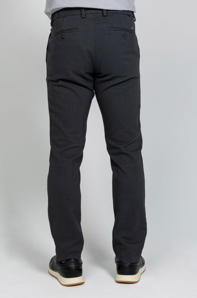 Pantalón Jogger Elástico Espiga Gris Marengo